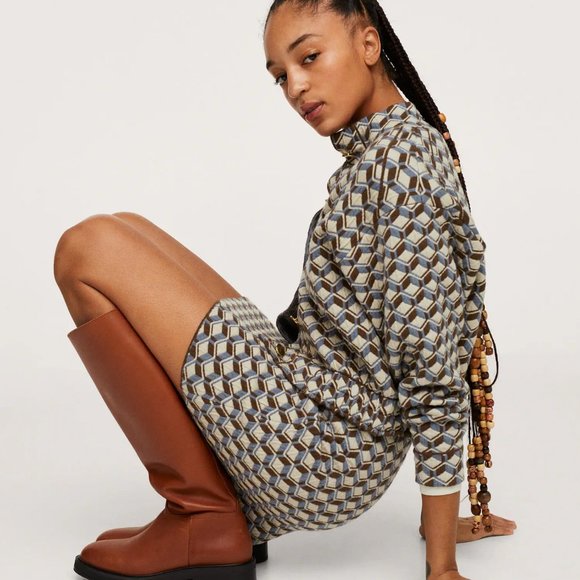 Mango Geometric print knit skirt - Picture 2 of 7